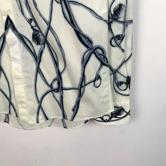 Alexander McQueen Colorblock Printed Cotton Collared Long Sleeve Single-Breasted